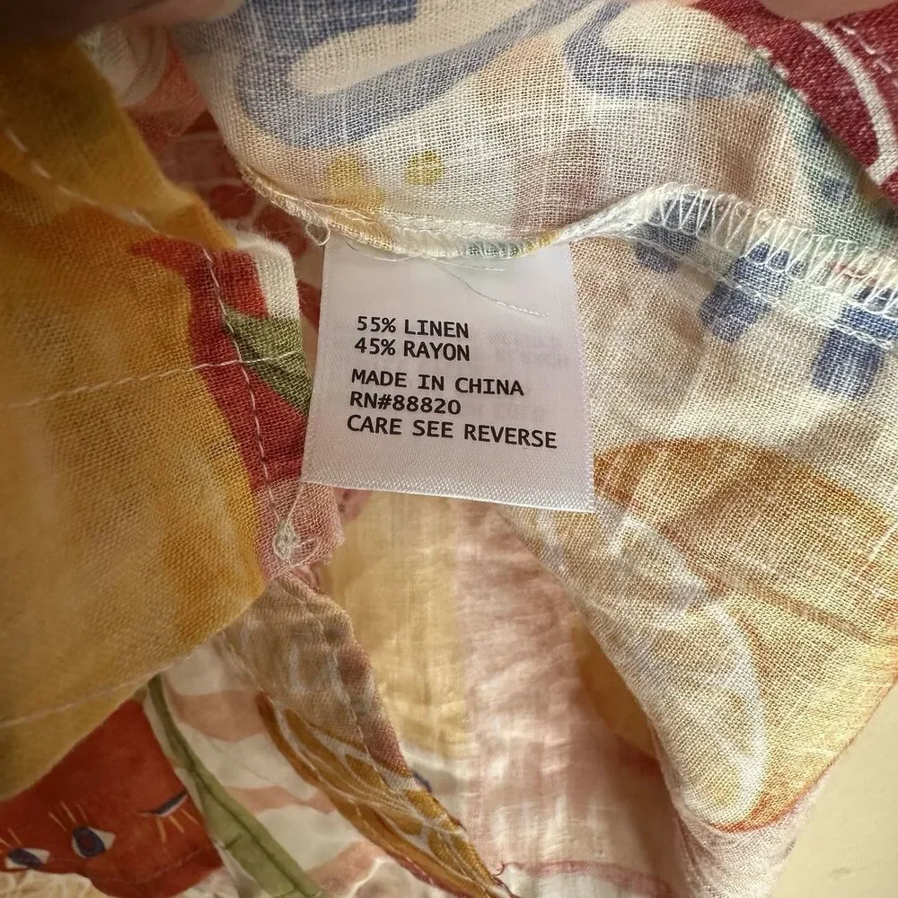 CALYPSO ST BARTH Small Linen Sardina Beach Italian Shirt Button Down  Cover Up - Picture 8 of 10